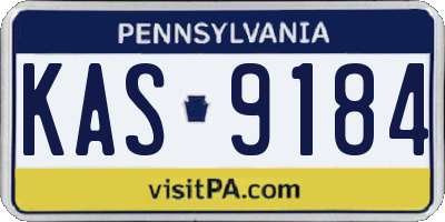 PA license plate KAS9184