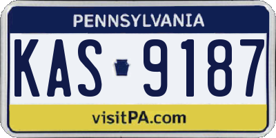 PA license plate KAS9187