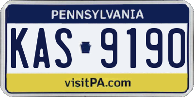 PA license plate KAS9190