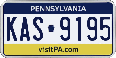 PA license plate KAS9195