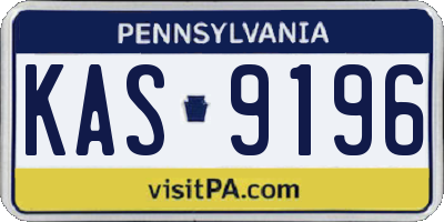 PA license plate KAS9196
