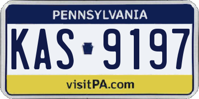 PA license plate KAS9197