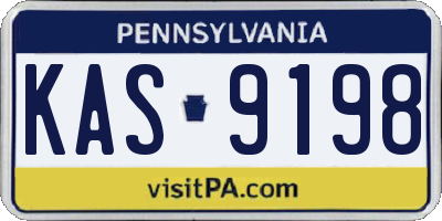 PA license plate KAS9198