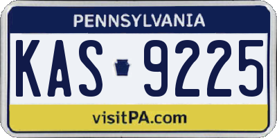 PA license plate KAS9225
