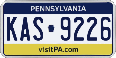 PA license plate KAS9226