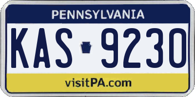 PA license plate KAS9230