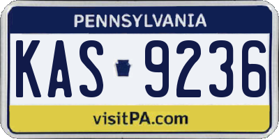 PA license plate KAS9236