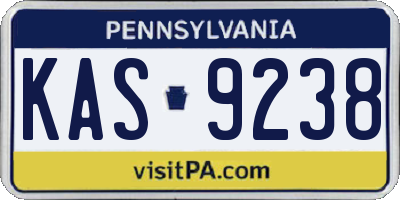 PA license plate KAS9238