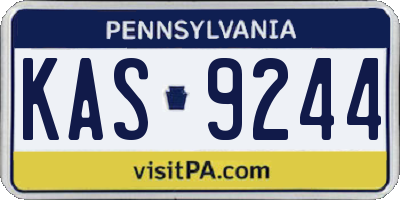PA license plate KAS9244