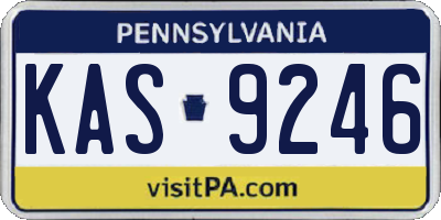PA license plate KAS9246