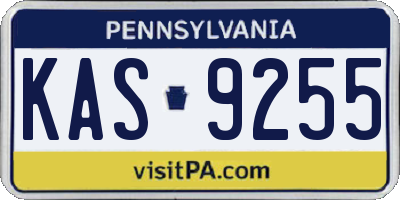 PA license plate KAS9255