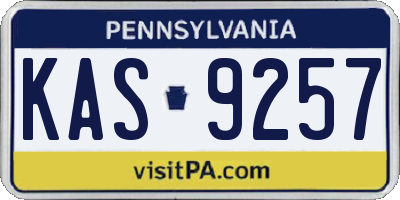 PA license plate KAS9257