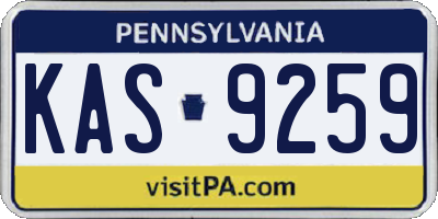 PA license plate KAS9259