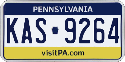 PA license plate KAS9264