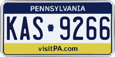 PA license plate KAS9266