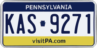 PA license plate KAS9271