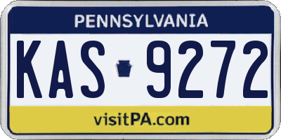 PA license plate KAS9272