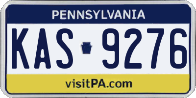PA license plate KAS9276