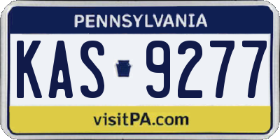 PA license plate KAS9277
