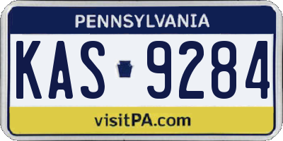 PA license plate KAS9284