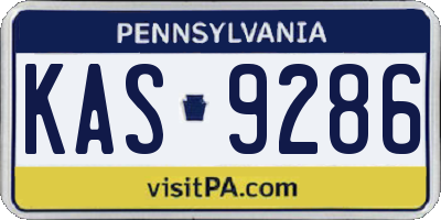 PA license plate KAS9286