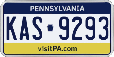 PA license plate KAS9293