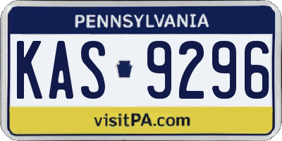 PA license plate KAS9296