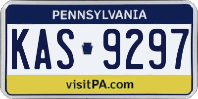 PA license plate KAS9297