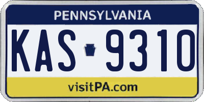 PA license plate KAS9310