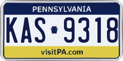 PA license plate KAS9318