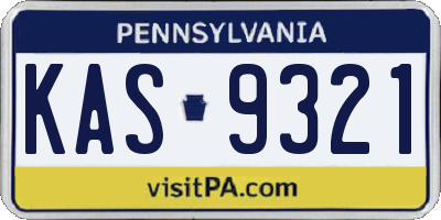 PA license plate KAS9321