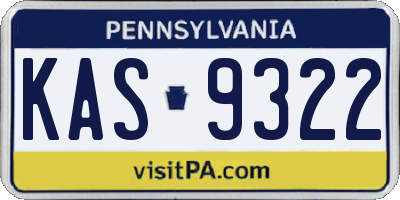 PA license plate KAS9322