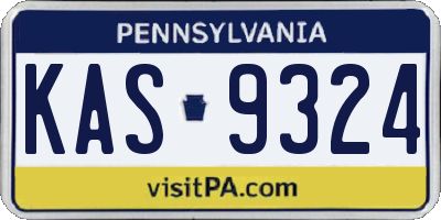 PA license plate KAS9324