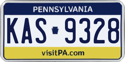 PA license plate KAS9328