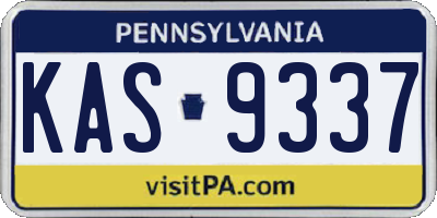 PA license plate KAS9337