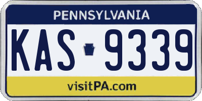 PA license plate KAS9339