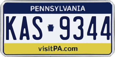 PA license plate KAS9344