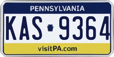 PA license plate KAS9364