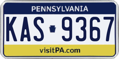 PA license plate KAS9367