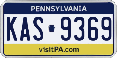 PA license plate KAS9369