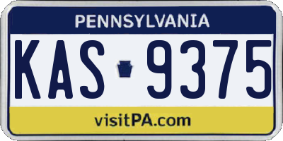 PA license plate KAS9375