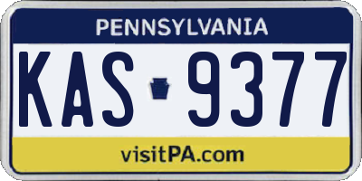 PA license plate KAS9377
