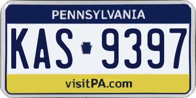 PA license plate KAS9397