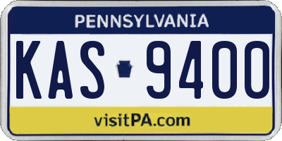 PA license plate KAS9400