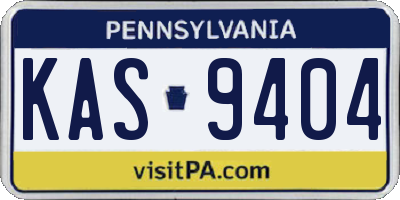 PA license plate KAS9404