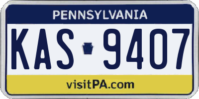 PA license plate KAS9407