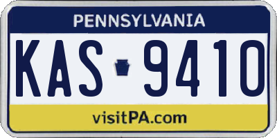 PA license plate KAS9410