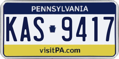 PA license plate KAS9417