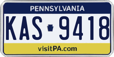 PA license plate KAS9418