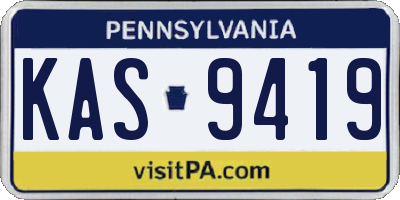 PA license plate KAS9419